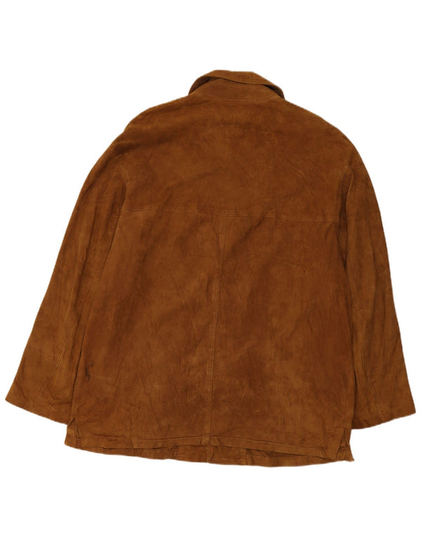 Vintage Ανδρικό Suede Jacket IT 52 Large Brown