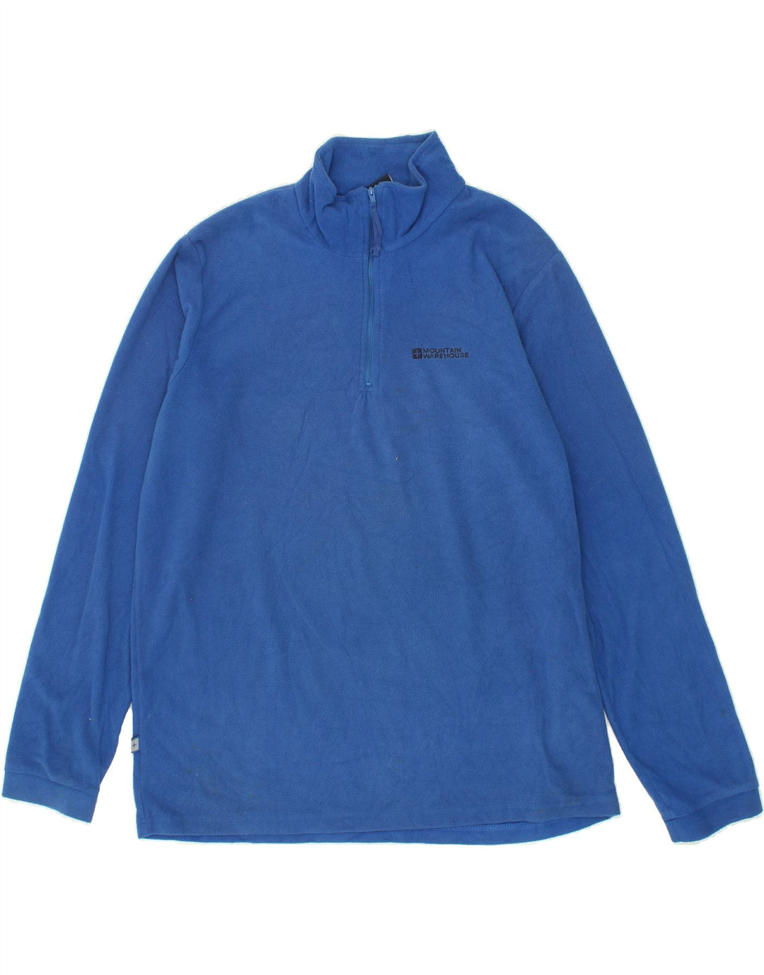 MOUNTAIN WAREHOUSE Mens Zip Neck Fleece Jumper Medium Blue Polyester Vintage Mountain Warehouse and Second-Hand Mountain Warehouse from Messina Hembry 