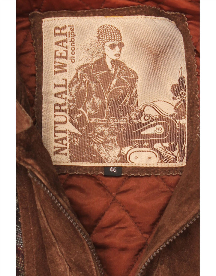 Soprabito Oversize Da Donna In Pelle Scamosciata Conbipel IT 46 Large In Pelle Paisley Marrone