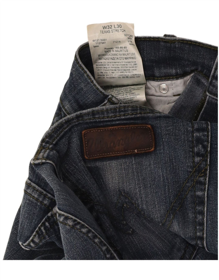 WRANGLER Mens Texas Stretch Straight Jeans W32 L30 Blue Cotton
