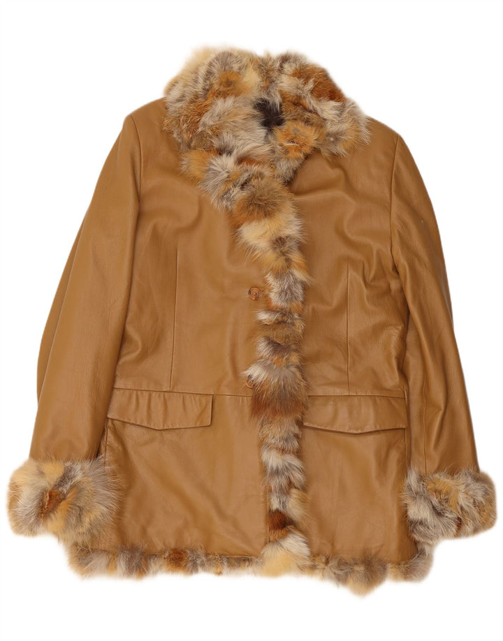 Vintage dame læderjakke UK 14 Medium Brown
