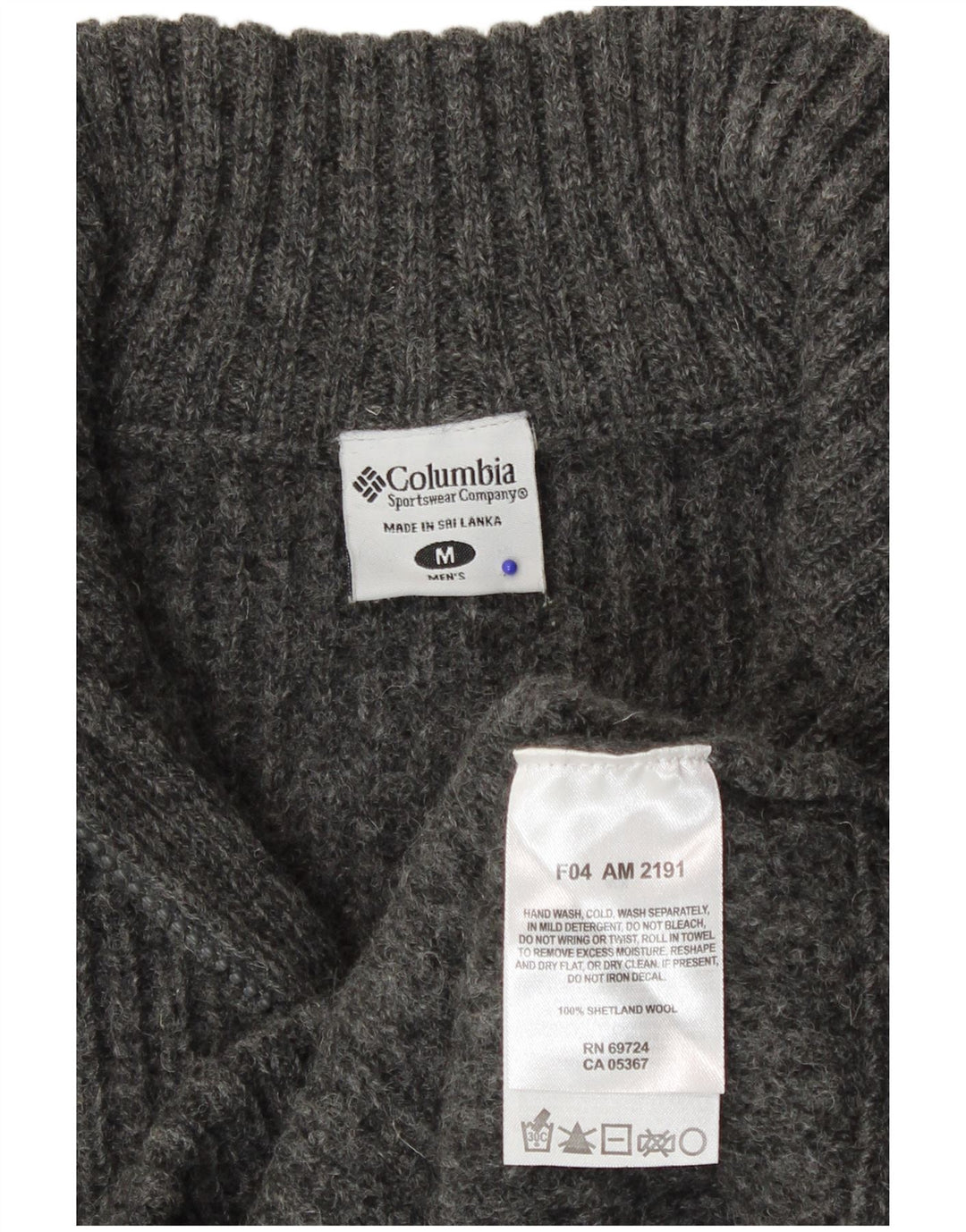 Columbia Mens Zip Neck Jumper Sweater Medium Grey Wool