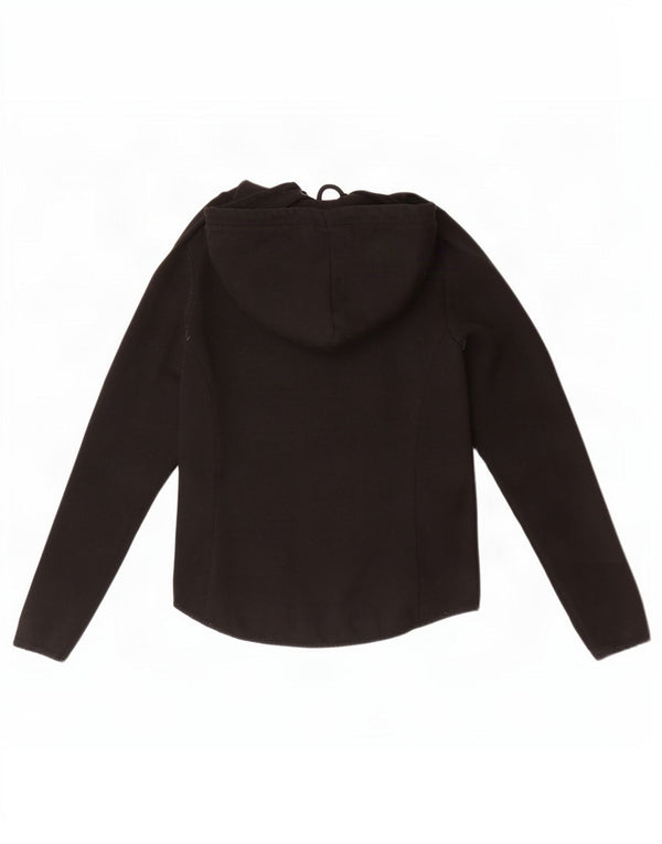 Superdry Womens Zip Hoodie Sweater UK 12 Medium Black Polyester