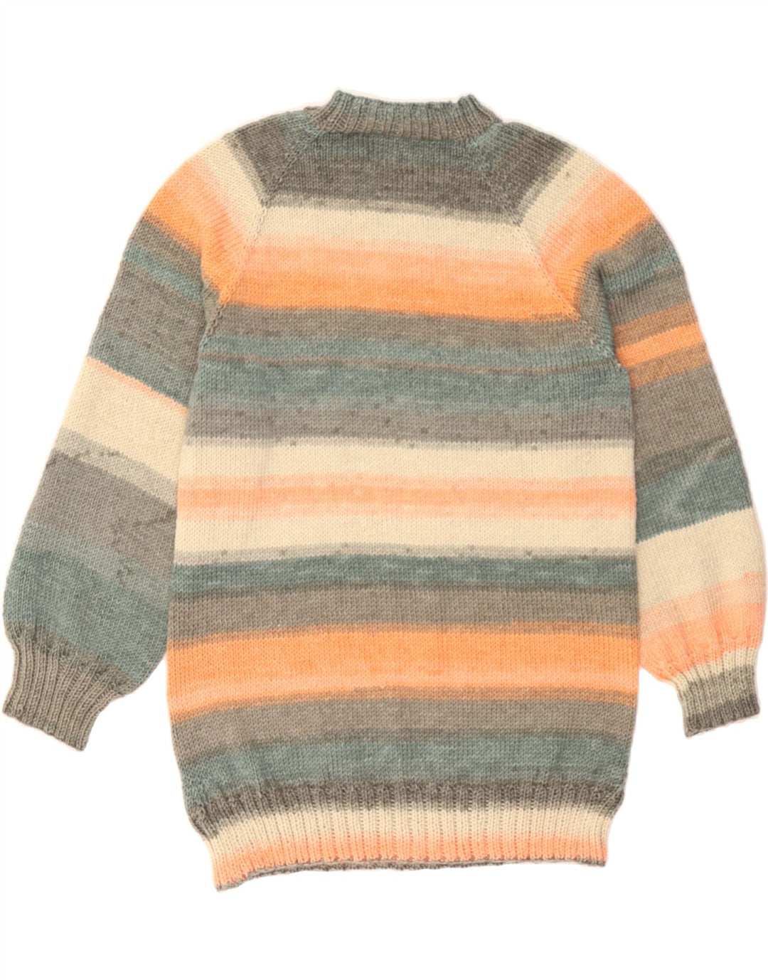 VINTAGE Womens V-Neck Jumper Sweater UK 12 Medium Multicoloured Striped Vintage Vintage and Second-Hand Vintage from Messina Hembry 