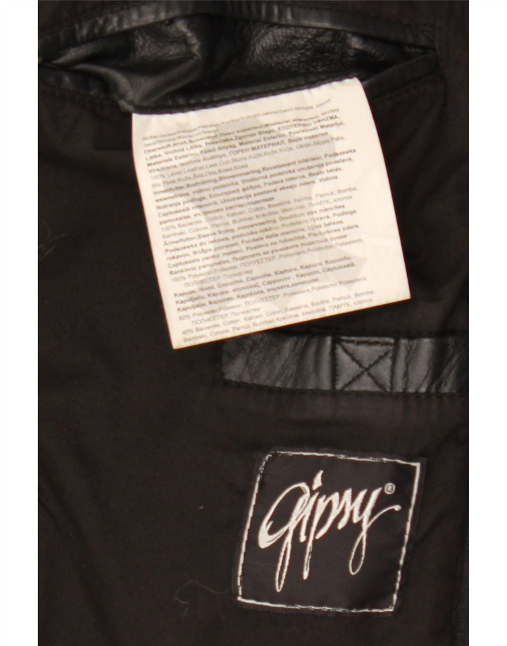 Gipsy Chaqueta de cuero para hombre UK 40 Large Cuero negro