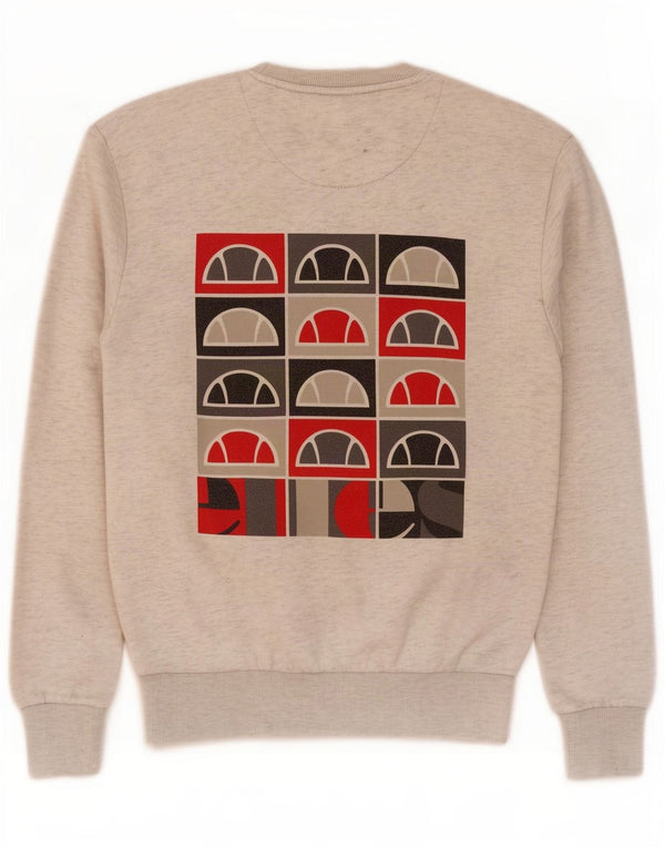 Felpa grafica da uomo Ellesse Maglione piccolo poliestere chiazzato grigio