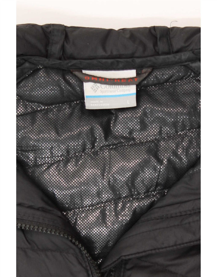 Columbia Womens Hooded Padded Jacket UK 16 Large Black Polyester