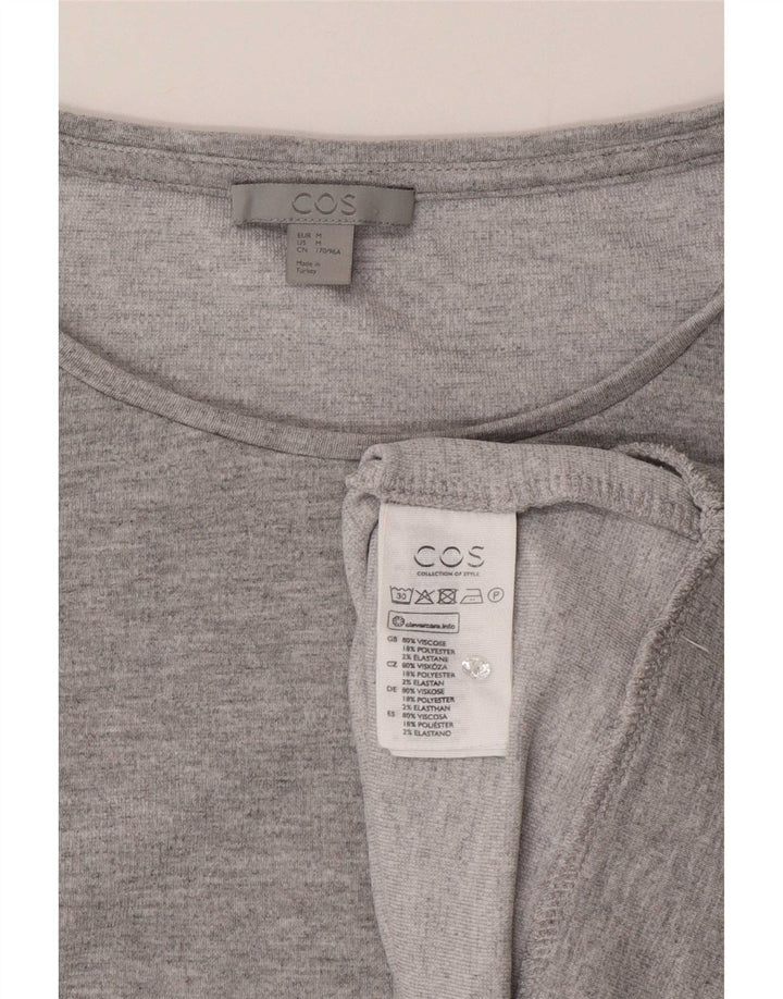 Cos Dame Oversized Top Langærmet UK 14 Medium Grey Flecked Viscose