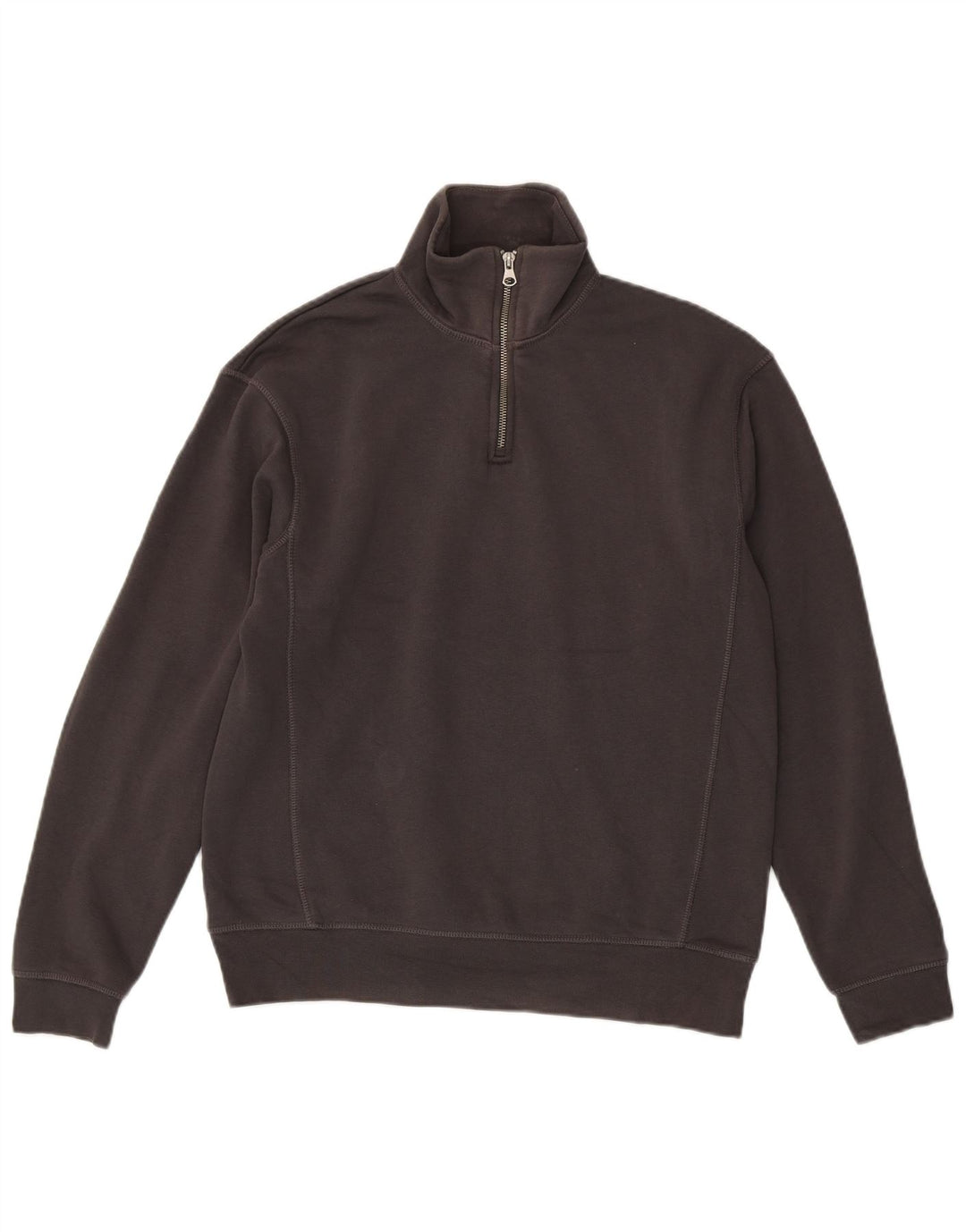 Zara Mens Zip Neck Sweatshirt Jumper Small Grey Polyester