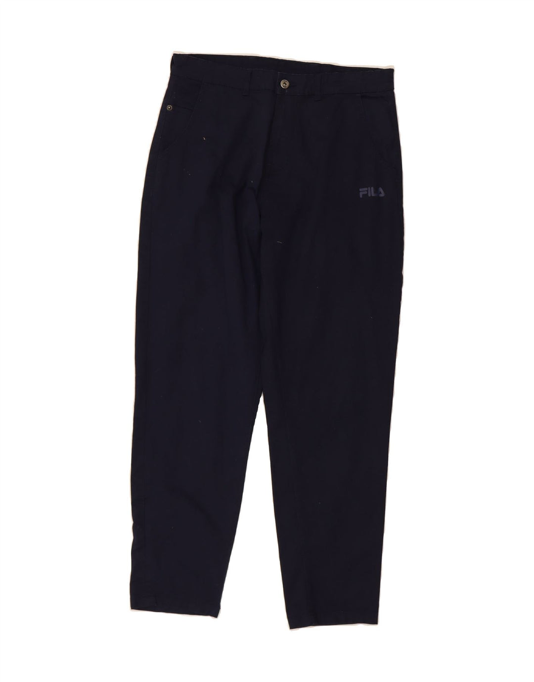 FILA Mens Slim Chino Trousers Medium W34 L30 Navy Blue Vintage Fila and Second-Hand Fila from Messina Hembry 