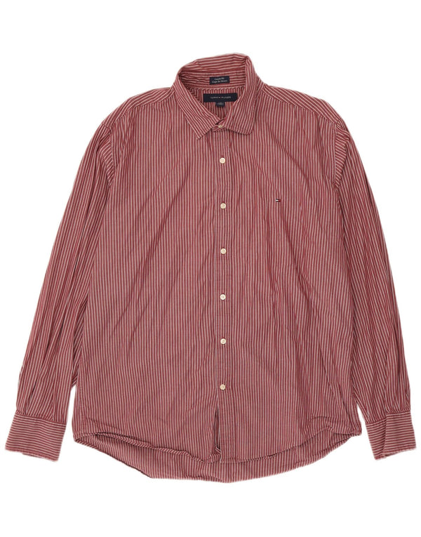 Tommy Hilfiger Chemise sur mesure pour homme à grandes rayures rouges