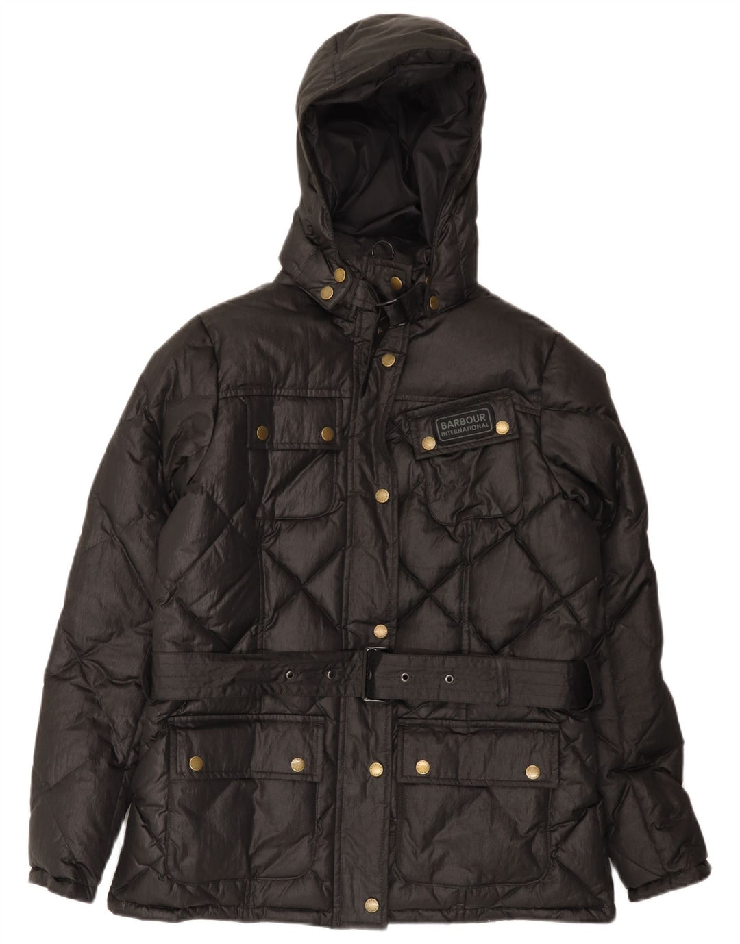 Giacca imbottita con cappuccio da donna BARBOUR UK 14 grande nera