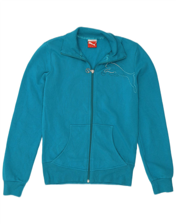 PUMA Womens Graphic Tracksuit Top Jacket UK 8 Small  Blue