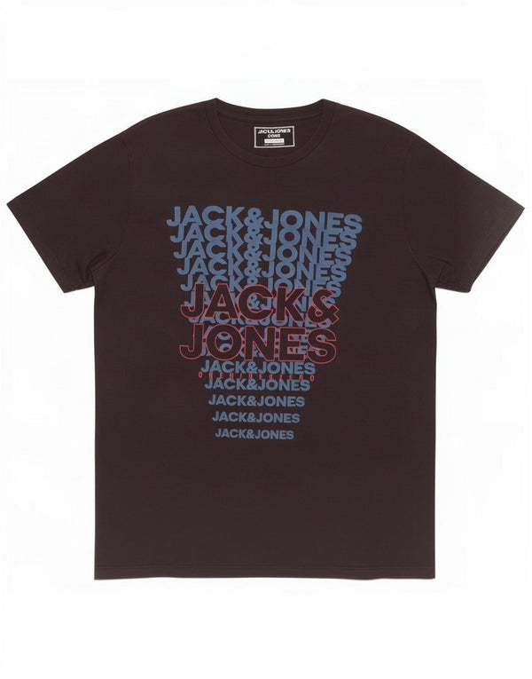 Jack & Jones Mens Regular Fit Graphic T-Shirt Top Medium Navy Blue Cotton