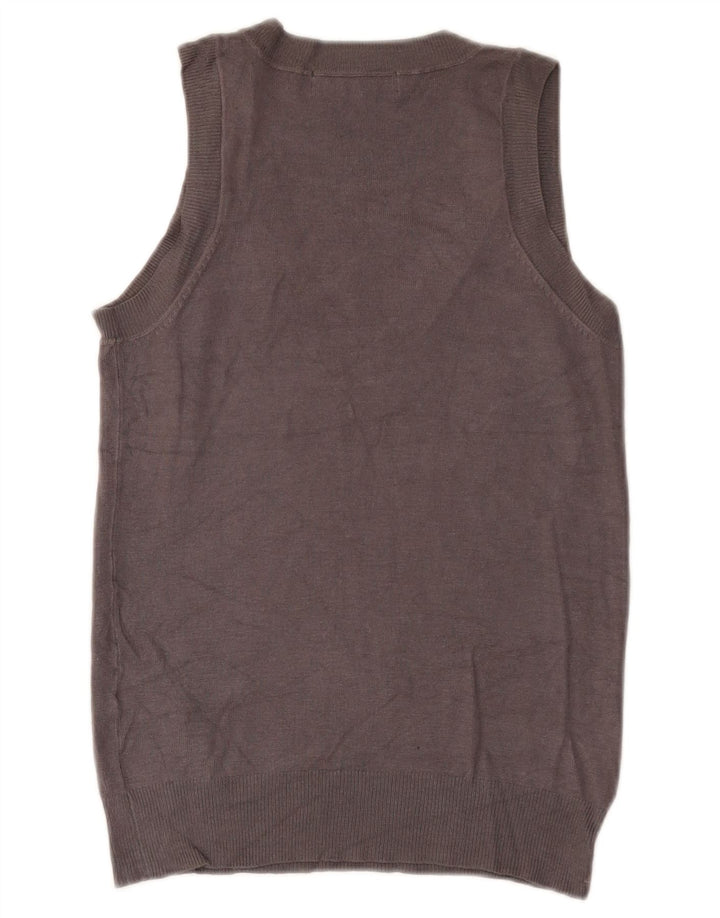 Zara Womens Vest Tank Top UK 12 Medium Grey Viscose