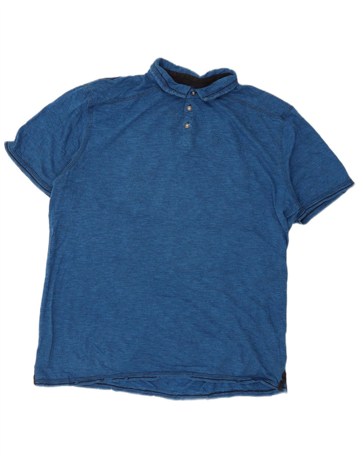 BKE Mens Polo Shirt 2XL Blue Flecked Cotton