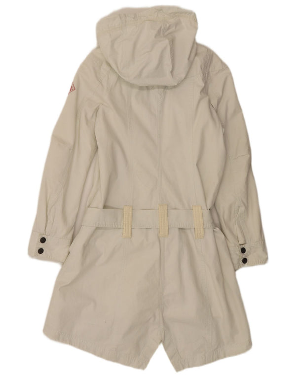 Diesel Damen-Parka mit Kapuze, UK 10, Größe S, Weiß, Polyamid