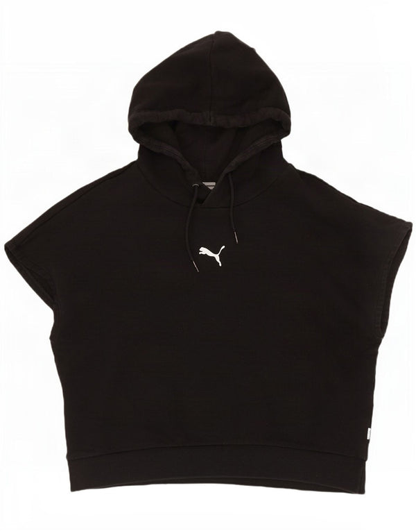 Maglione con cappuccio a maniche corte Puma da donna UK 10 piccolo nero