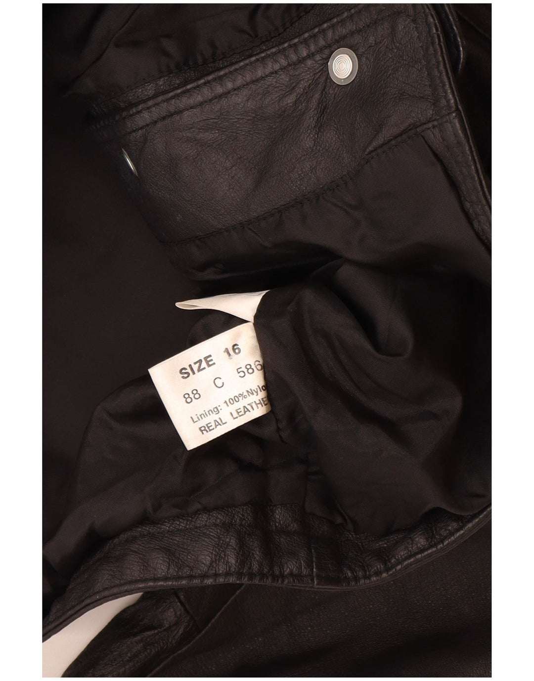 Vintage Womens Leather Jacket UK 16 Large Black Leather