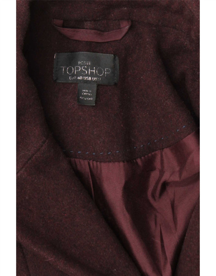 Topshop Damenmantel UK 12 Medium Burgund Polyester