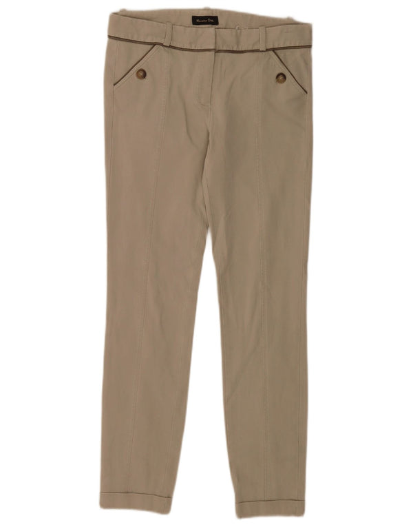 Massimo Dutti Damen Skinny Freizeithose EU 38 Small W28 L27 Beige