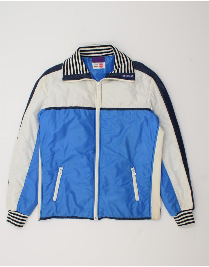 Colmar Herren Wattierte Jacke IT 50 Mittelblaues Colourblock-Nylon