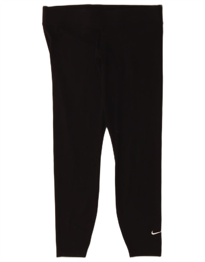 Nike Womens Leggings UK 14 Large  Black Cotton
