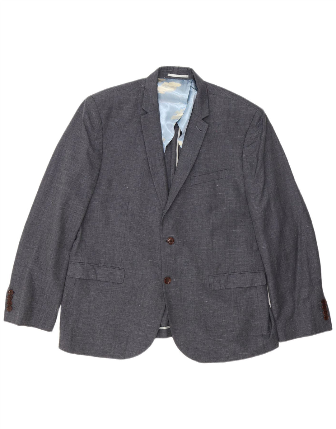 Joules Mens 2 Button Slim Fit Blazer Jacket UK 48 4XL Grey Flecked Wool