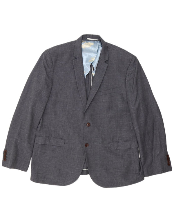 Joules Herren-Blazer mit 2 Knöpfen, schmale Passform, UK 48 4XL, grau gefleckte Wolle