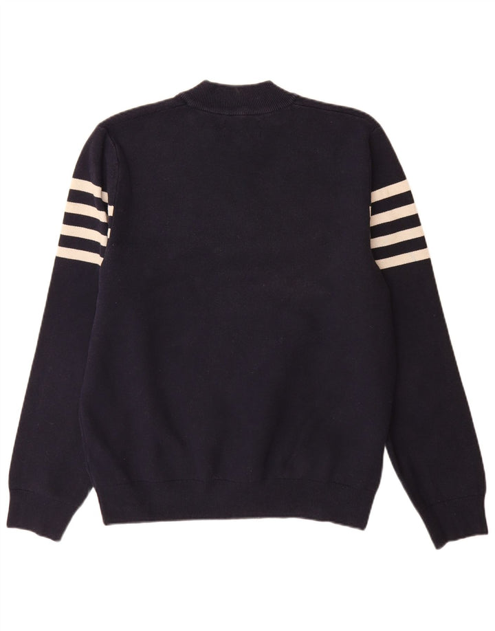 Marks & Spencer Herre Zip Neck Jumper Sweater Stor Marineblå Stribet