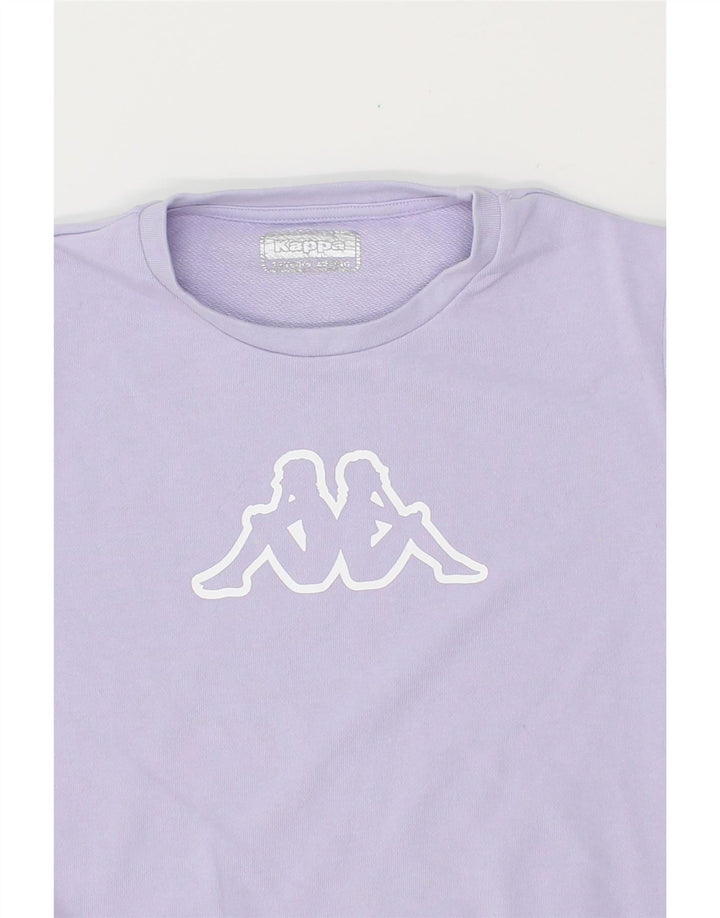 KAPPA Girls Graphic Sweatshirt Jumper 11-12 Years Purple Vintage Kappa and Second-Hand Kappa from Messina Hembry 