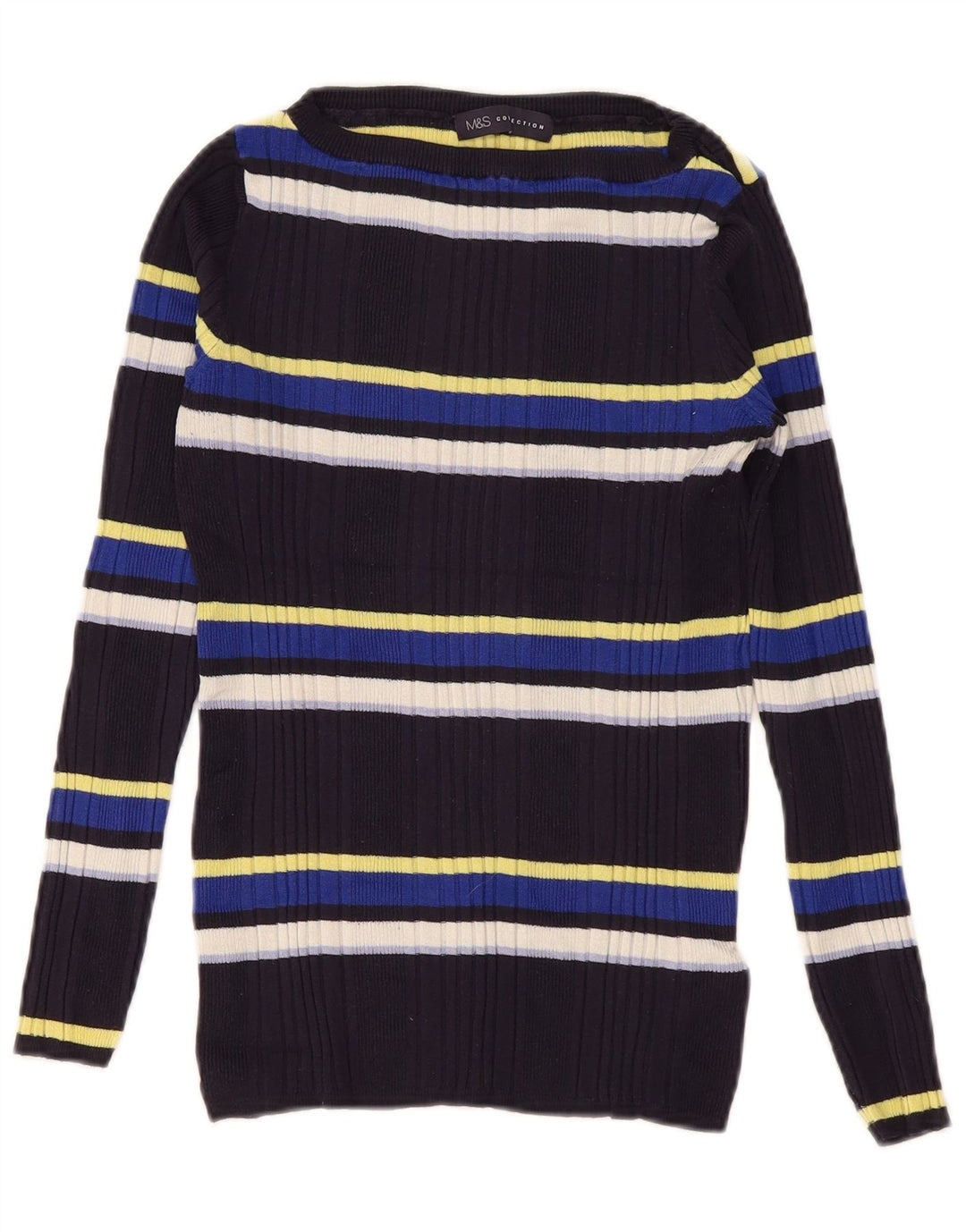 Marks & Spencer Dame Boat Neck Jumper Sweater UK 12 Medium Navy Blue