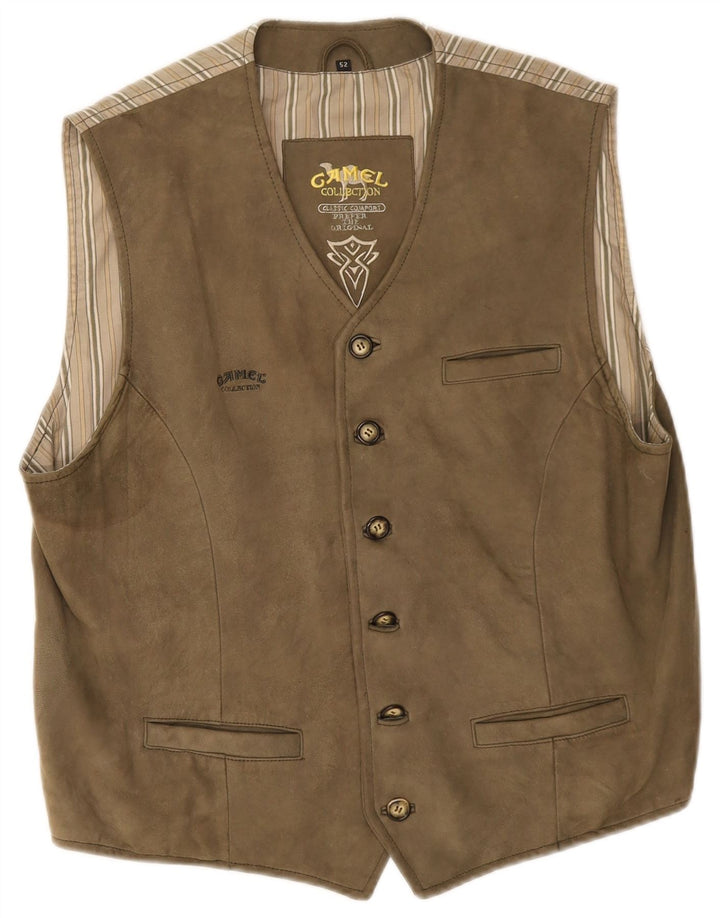 Camel Active Gilet en daim pour homme IT 52 Large Marron
