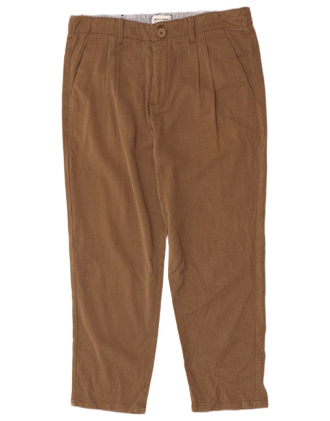 Jack & Jones Mens Pegged Chino Trousers W30 L23 Brown Polyester