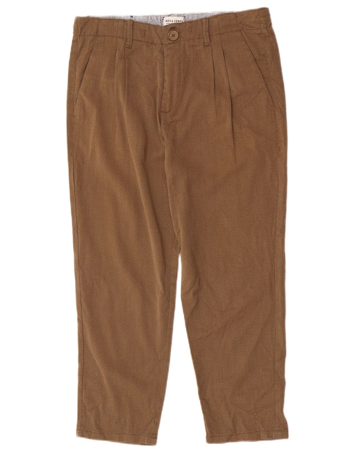 Jack & Jones Mens Pegged Chino Trousers W30 L23 Brown Polyester