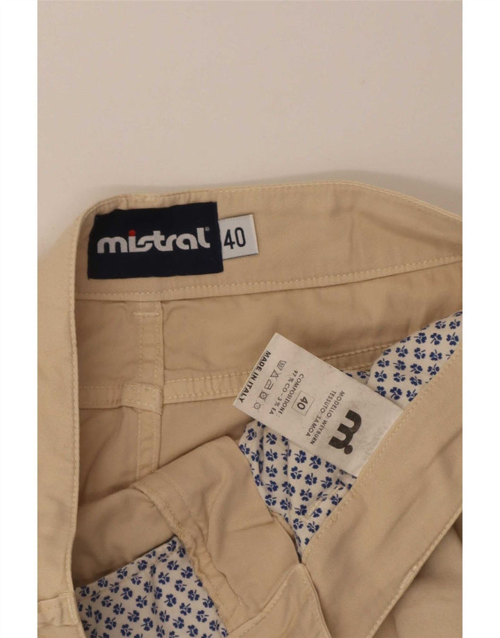 Mistral Womens Mini Skirt IT 40 Small W32 Beige Cotton