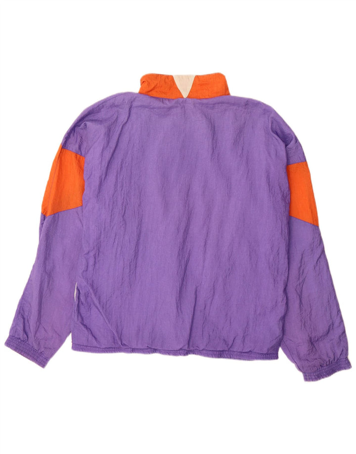Frank Shorter Mens Tracksuit Top Jacket Large Purple Colourblock Nylon