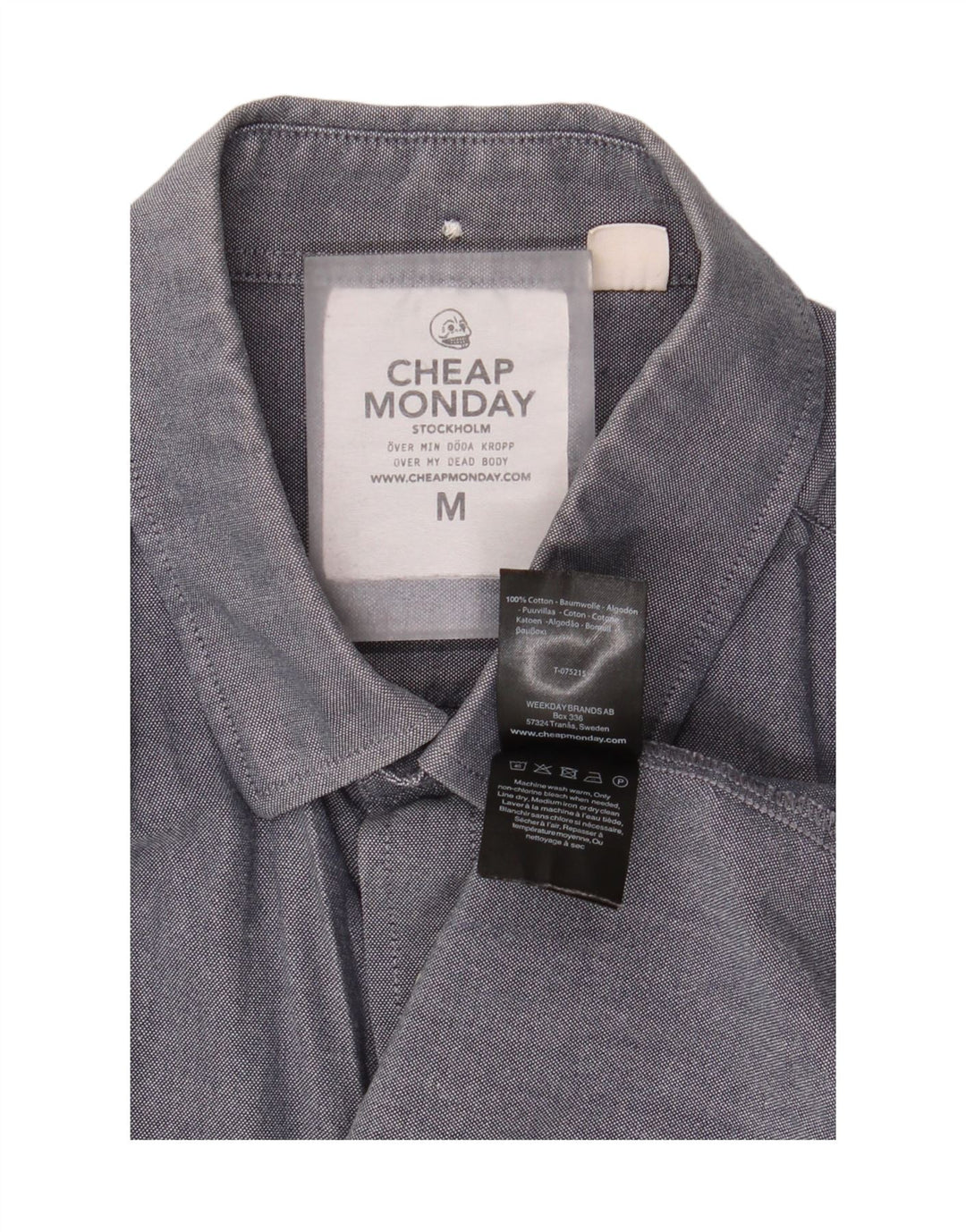 Camicia da uomo Cheap Monday in cotone grigio medio