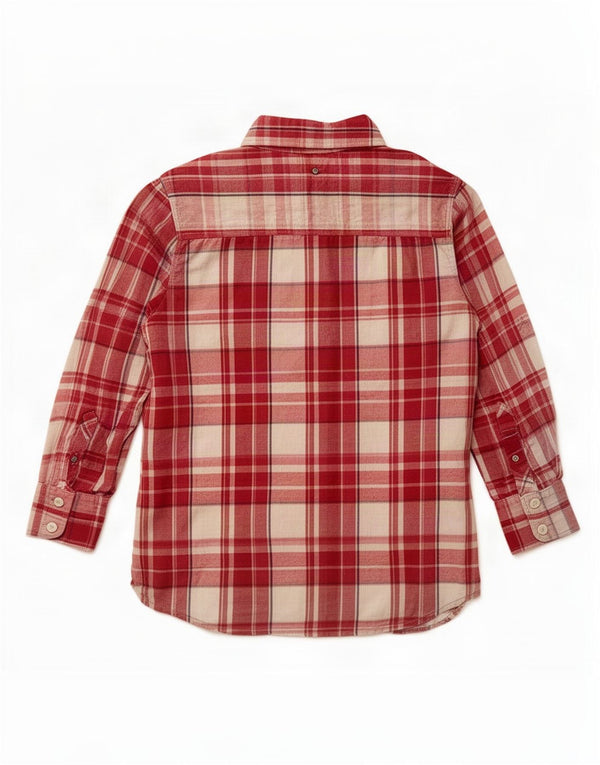 Superdry Womens Flannel Shirt UK 14 Large Red Check Cotton