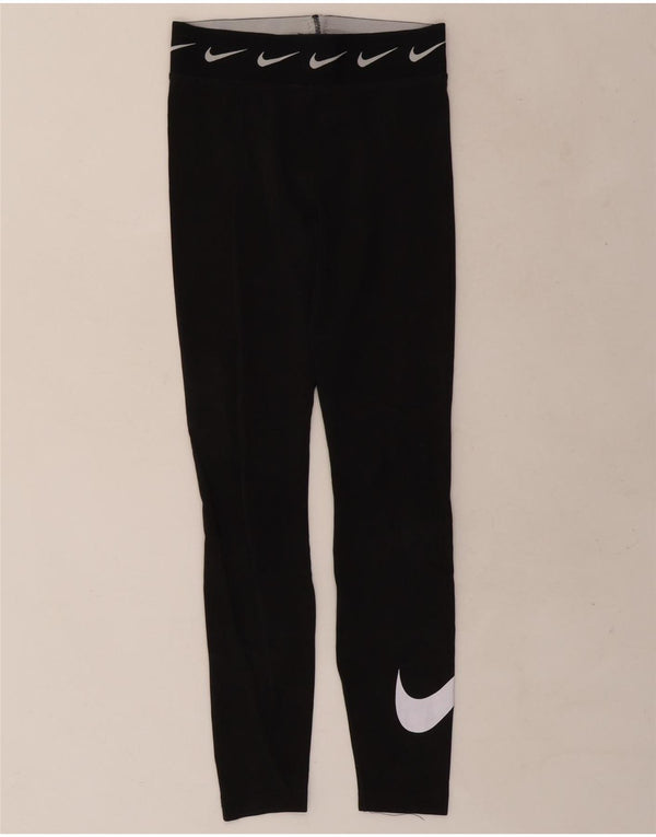 Γυναικείο κολάν Nike Dri Fit graphic UK 8 Small μαύρο βαμβακερό