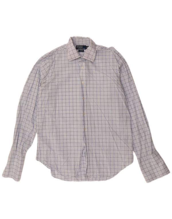 Polo Ralph Lauren Mens Curham Formal Shirt Size 16 40/41 Large Blue Check