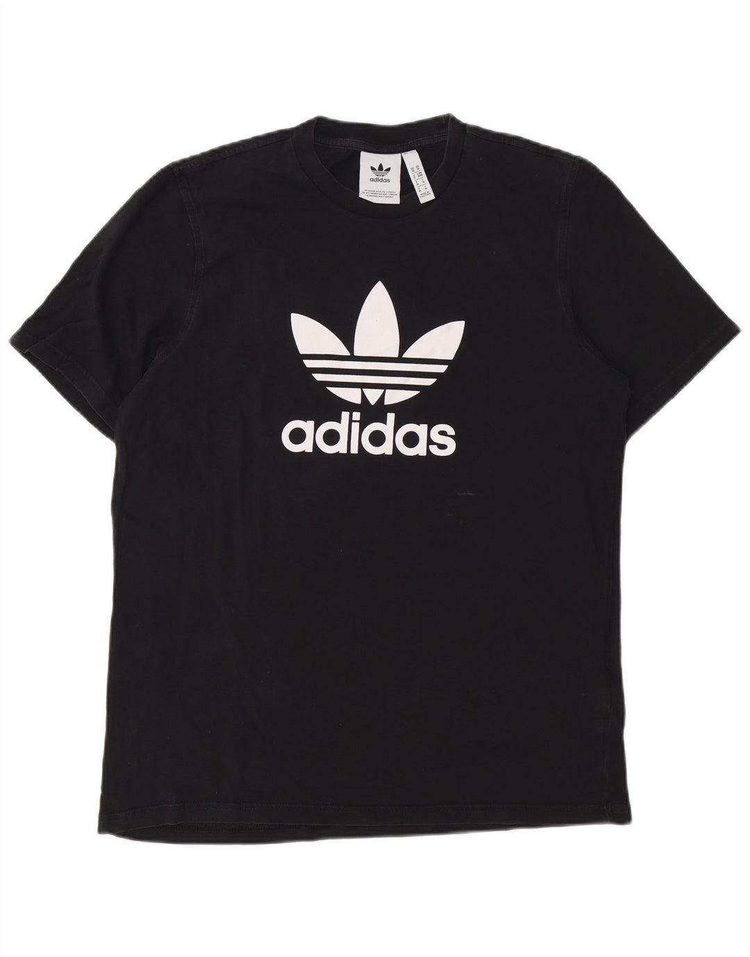 ADIDAS Mens Graphic T-Shirt Top Medium Black Cotton