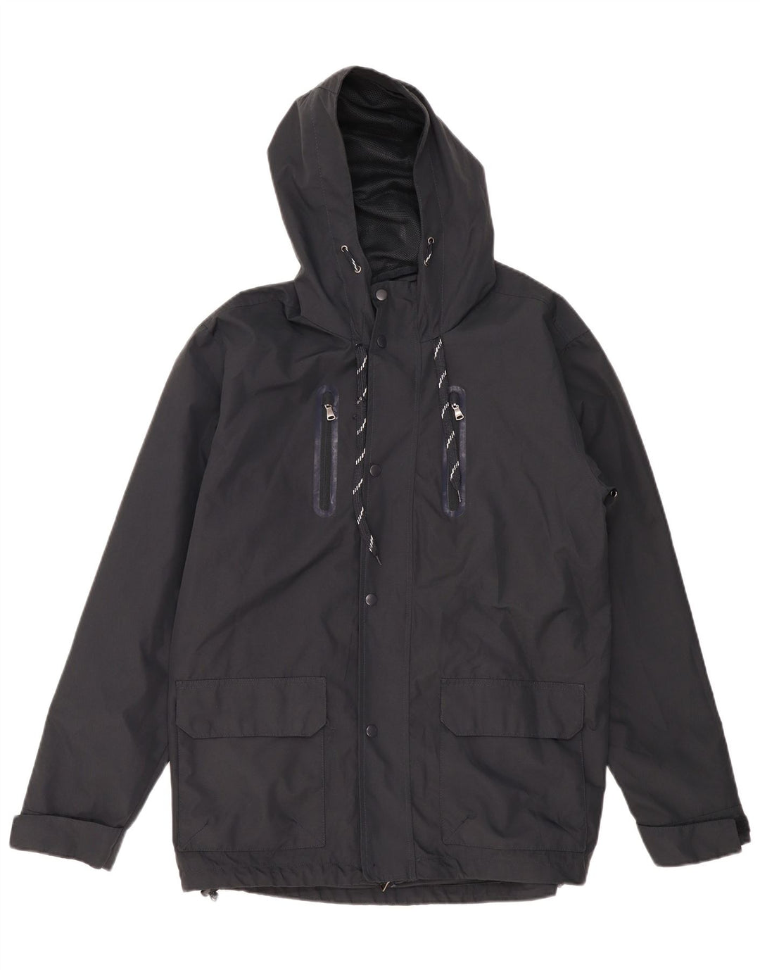 Brugi Mens Hooded Windbreaker Jacket IT 52 XL Navy Blue