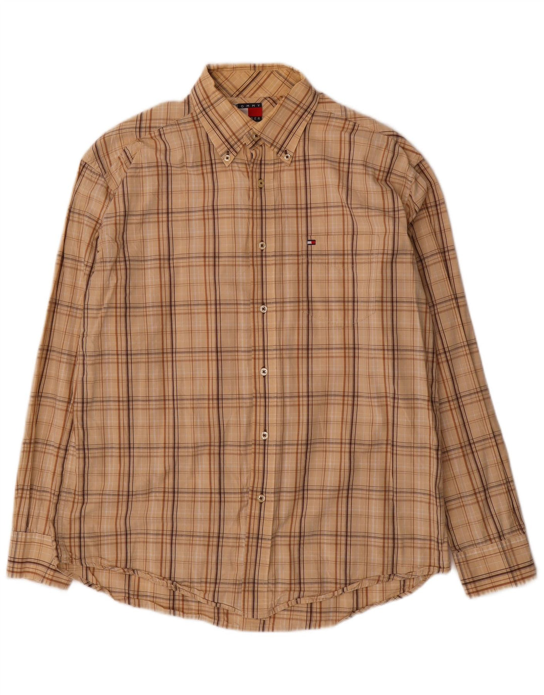 Camisa Tommy Hilfiger Hombre Algodón a cuadros beige medio