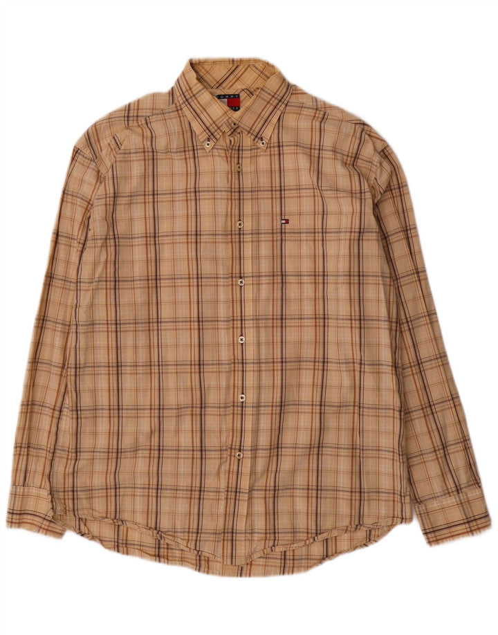 Camisa Tommy Hilfiger Hombre Algodón a cuadros beige medio