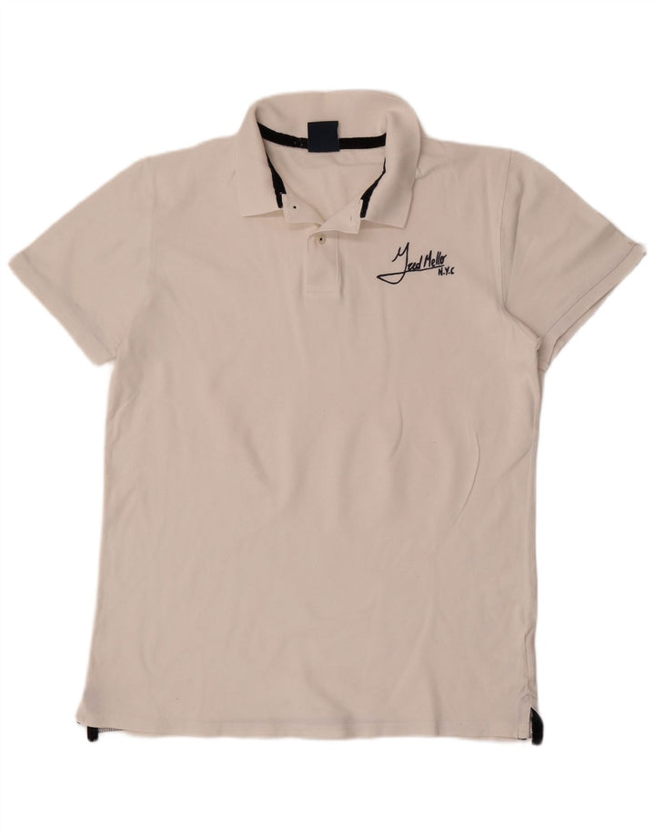Fred Mello Mens Polo Shirt 2XL White Cotton