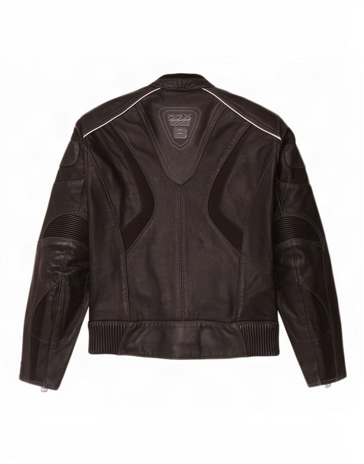 Probiker Chaqueta de cuero gráfica para mujer UK 44 Grande Negro