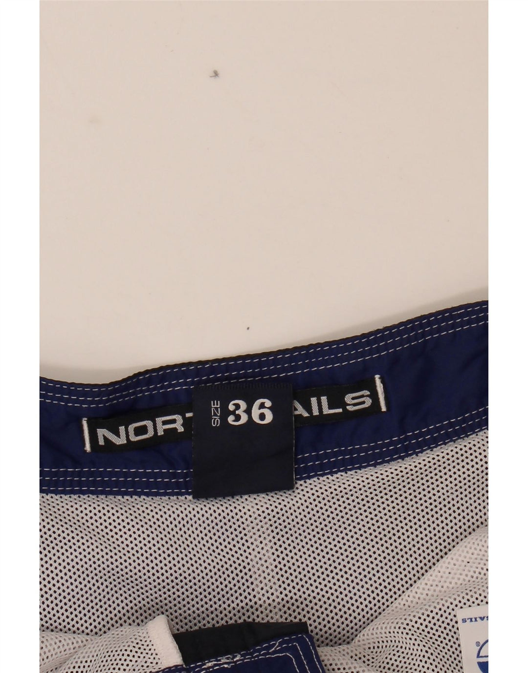 NORTH SAILS Mens Graphic Swimming Shorts Large Navy Blue Colourblock Vintage North Sails and Second-Hand North Sails from Messina Hembry 