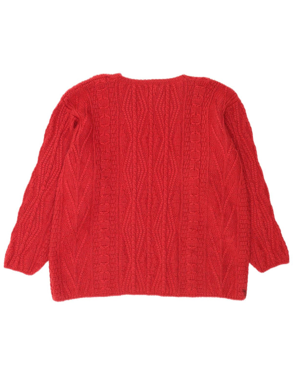 L.L.Bean Womens Crew Neck Jumper Sweater UK 18 XL Red Wool