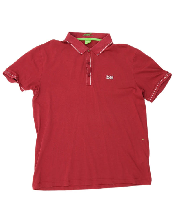 Hugo Boss Mens Slim Fit Polo Shirt XL Maroon Cotton